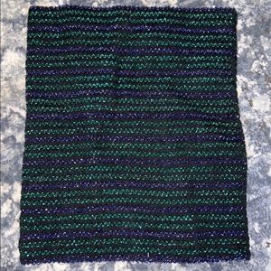 Urban Outfitters tube top, black with green and purple shimmery stitches, unworn